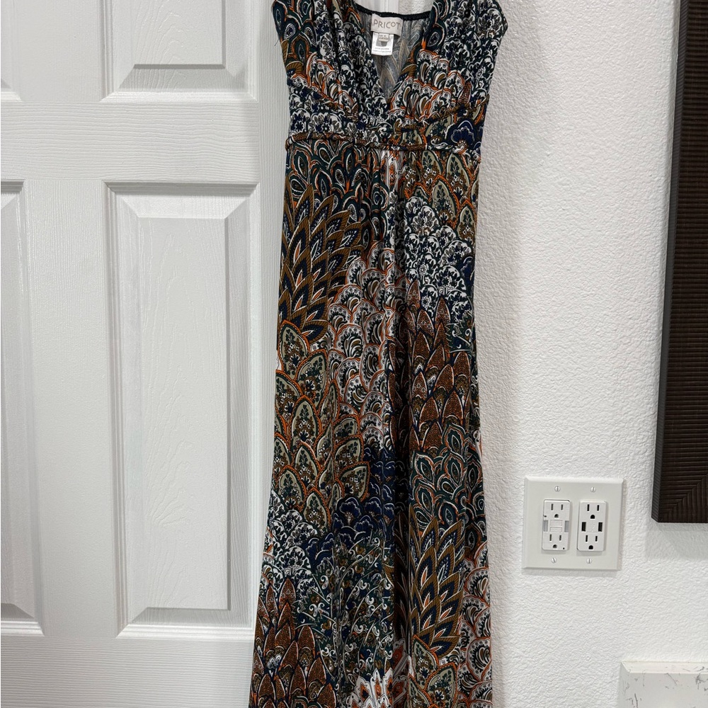 APRICOT Navy and Brown Paisley Maxi Dress